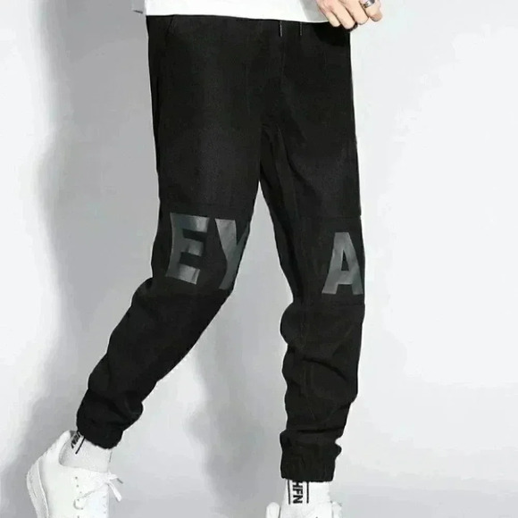 Black Mens Tapered Pants - Picture 3 of 5